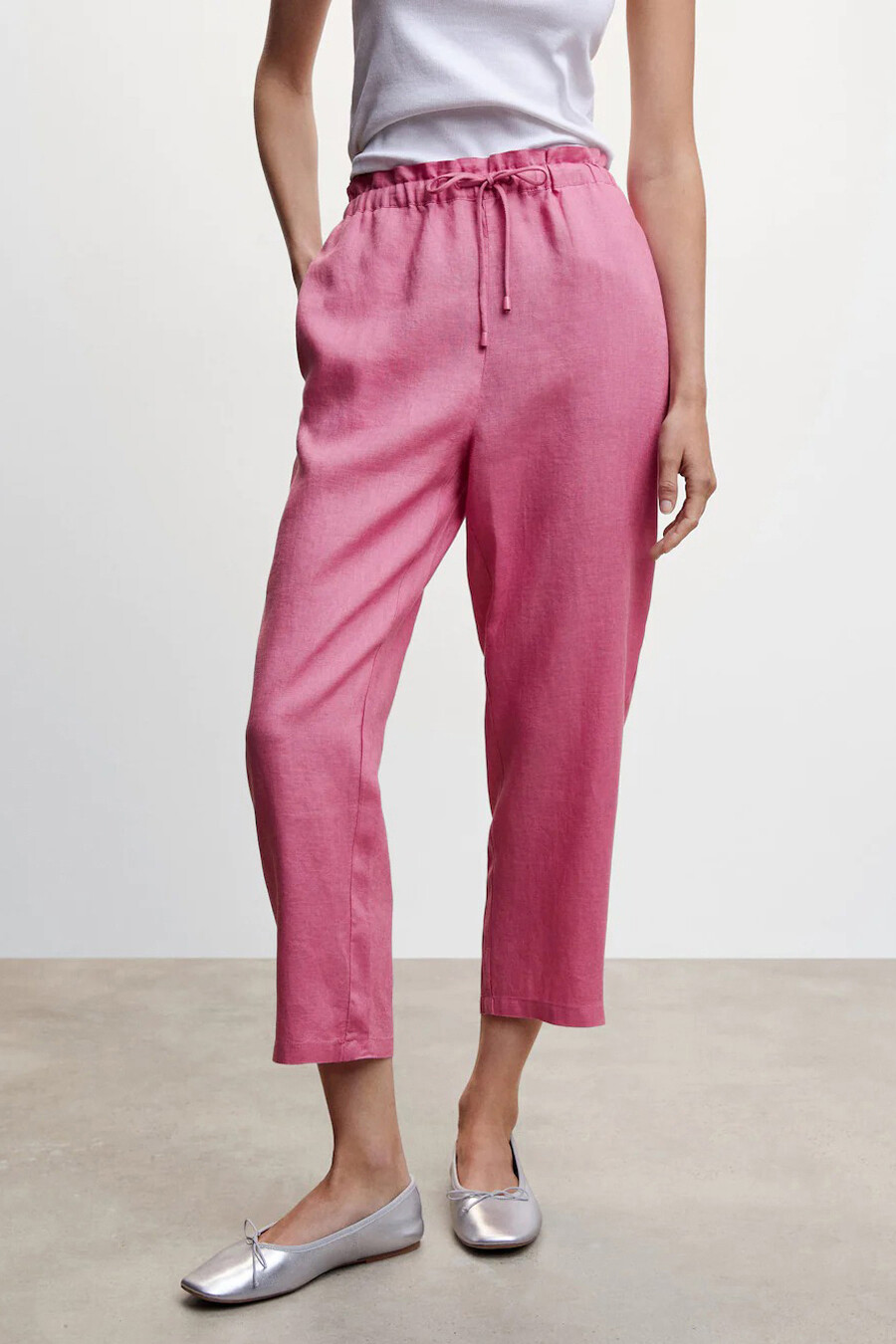 Mango pantalon rose sale